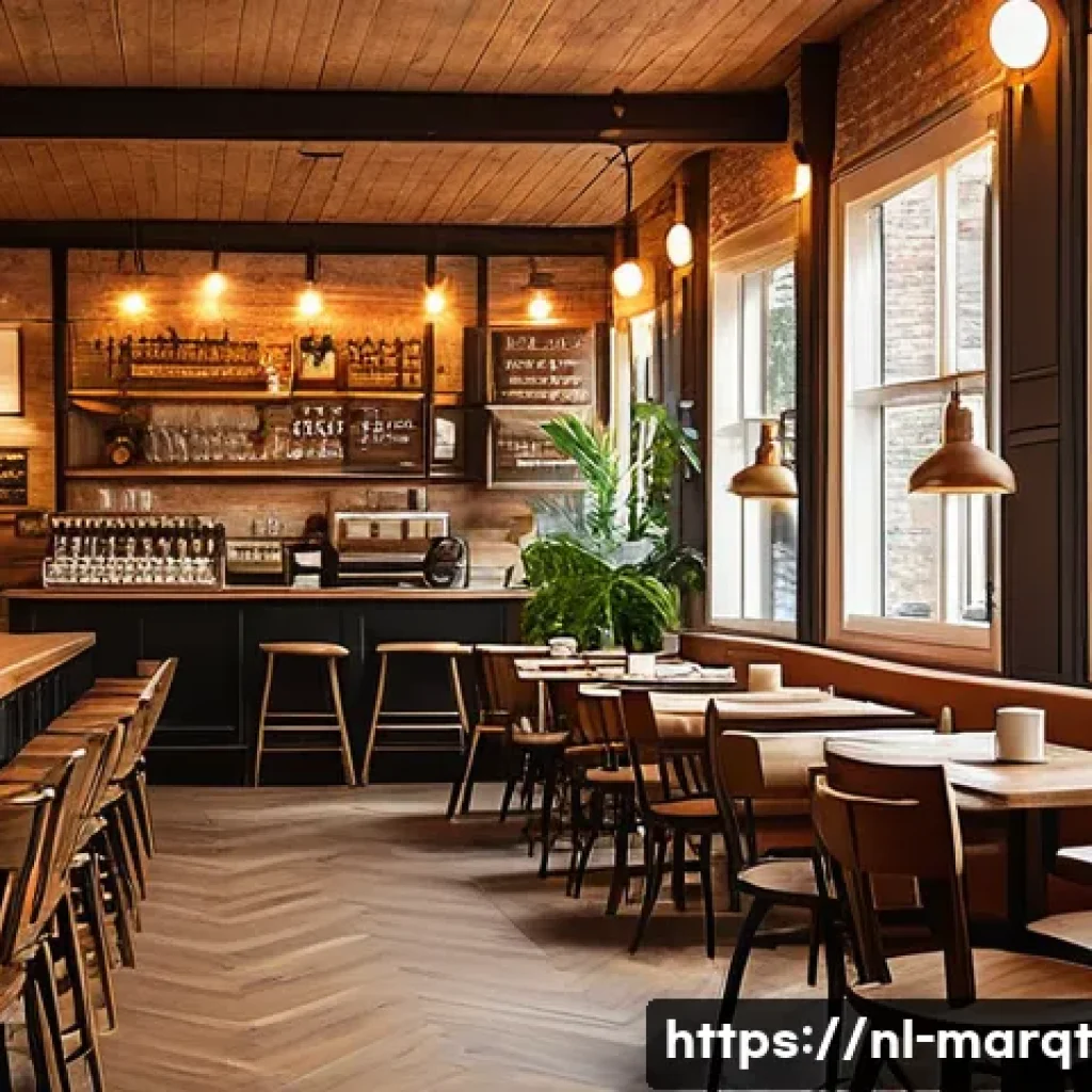 향기 마케팅의 비즈니스 적용 사례 - A cozy Dutch cafe interior with warm lighting, wooden furniture, and a subtle scent of fresh coffee ...