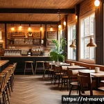 Home 22 향기 마케팅의 비즈니스 적용 사례 - A cozy Dutch cafe interior with warm lighting, wooden furniture, and a subtle scent of fresh coffee ...
