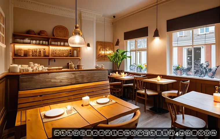 향기 마케팅의 기업 전략 - A cozy Dutch café interior bathed in warm natural light, with subtle vanilla scent elements represen...