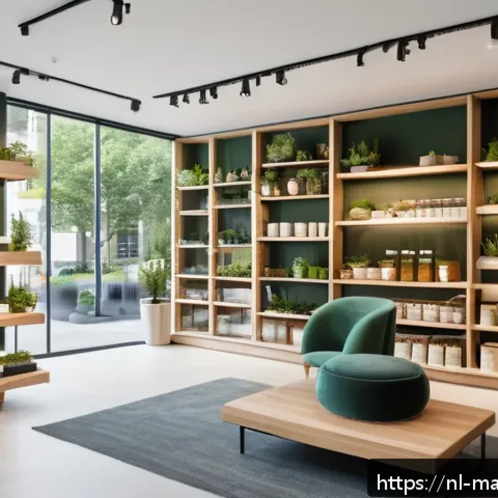 향기 마케팅의 효과적인 홍보 전략 - A modern Dutch retail store interior bathed in natural daylight, featuring sleek Scandinavian-style ...