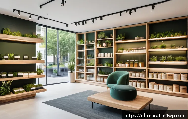향기 마케팅의 효과적인 홍보 전략 - A modern Dutch retail store interior bathed in natural daylight, featuring sleek Scandinavian-style ...