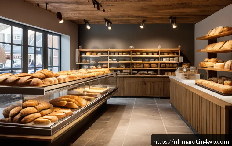 향기 마케팅과 브랜드 메시지의 일관성 - A cozy Dutch bakery interior with warm natural lighting, featuring shelves filled with fresh artisan...