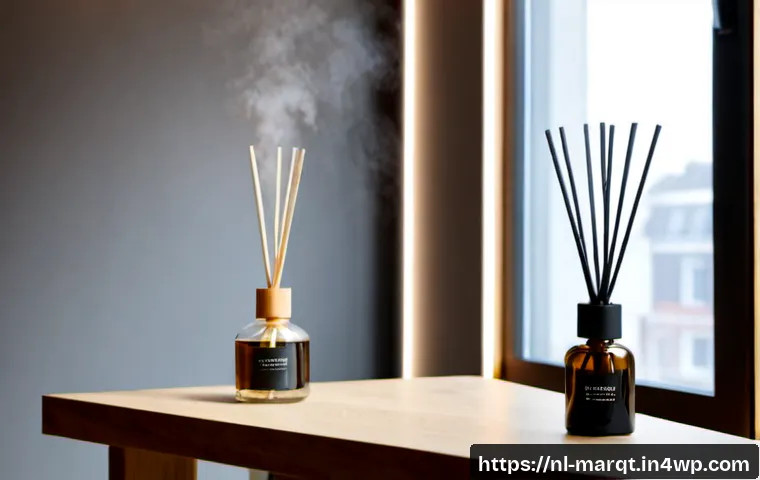 Home 17 향기 마케팅의 미래 전망 - Photorealistic future scent marketing concept in a modern Amsterdam boutique, a stylish Dutch shoppe...