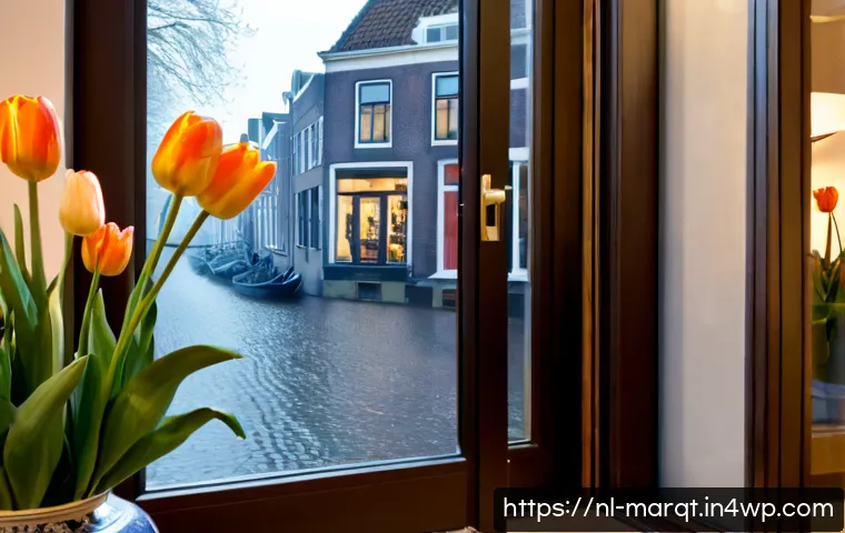 향기 마케팅과 고객 여정 - Photorealistic Dutch boutique interior in Amsterdam, a welcoming middle-aged customer entering throu...